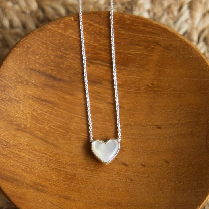 Wild Abandon Silver Plated All Your Heart Necklace Mother of Pearl