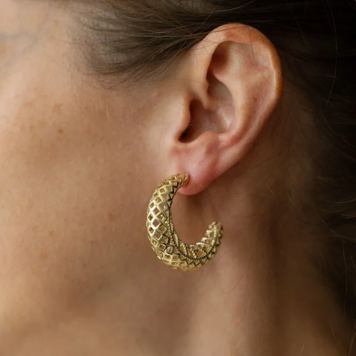 Wild Abandon Gold Plated Dream Weaver Hoops
