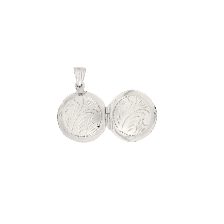 House of Jewellery Engraved Round 20mm Locket Sterling Silver