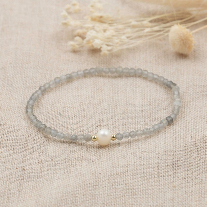Glee Gold Plated Lacey Bracelet Labradorite