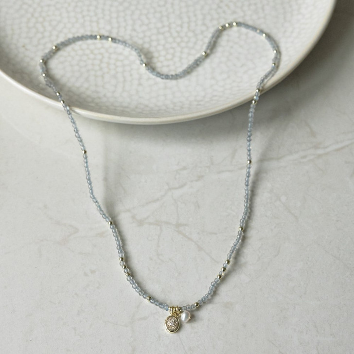 Glee Gold Plated Colette Loop Necklace/Bracelet Labradorite