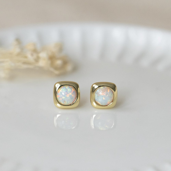 Glee Gold Plated Lilo Studs Opal