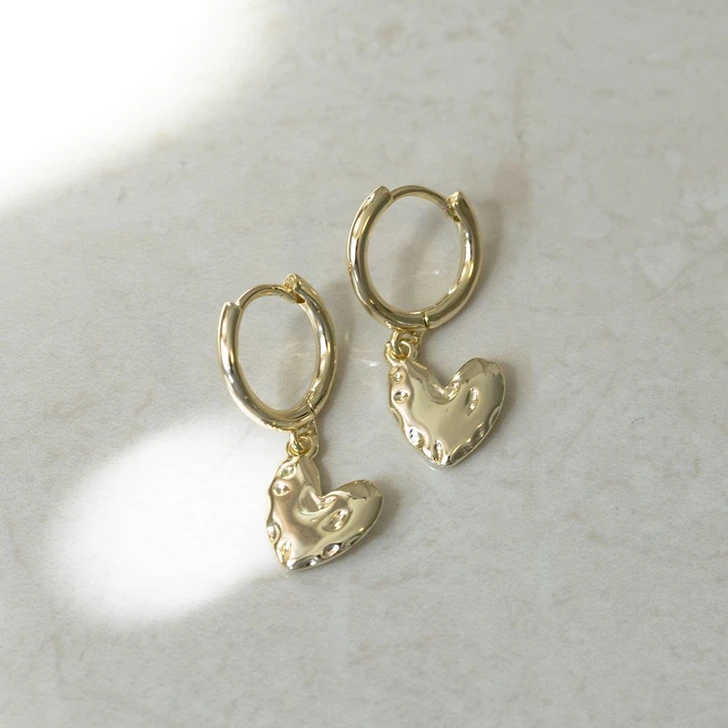 Glee Gold Plated Ever Ever Heart Hoops