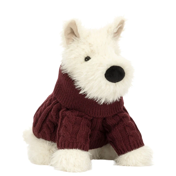 JellyCat Munro Scottie Dog Winter Jumper Outfit