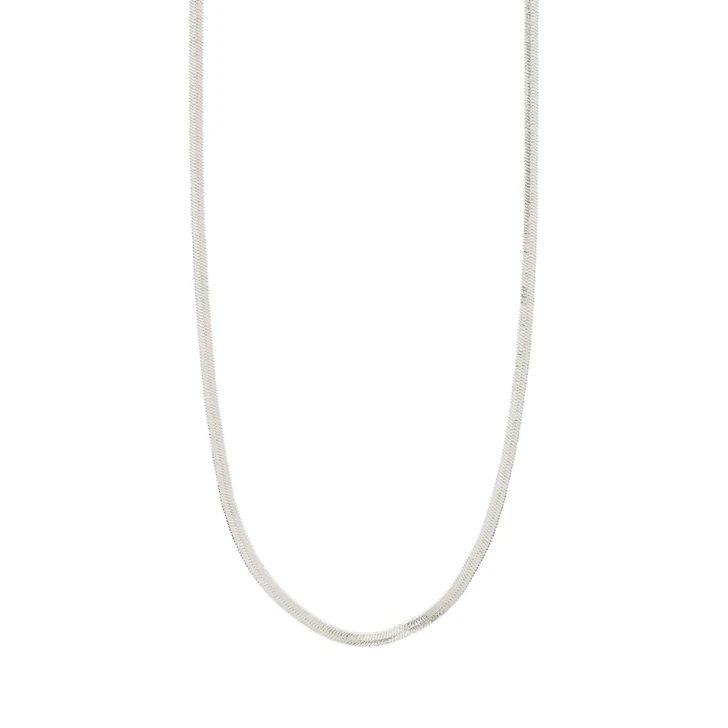 Pilgrim Joanna Flat Snake Chain Necklace Silver Plated