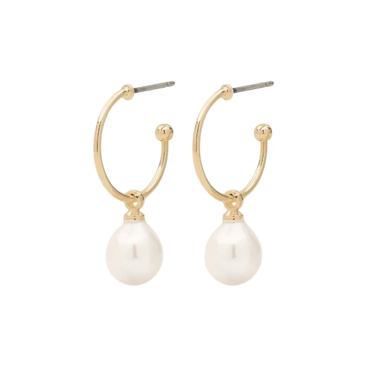 Pilgrim Eila Freshwater Pearl Drop Earrings Gold Plated