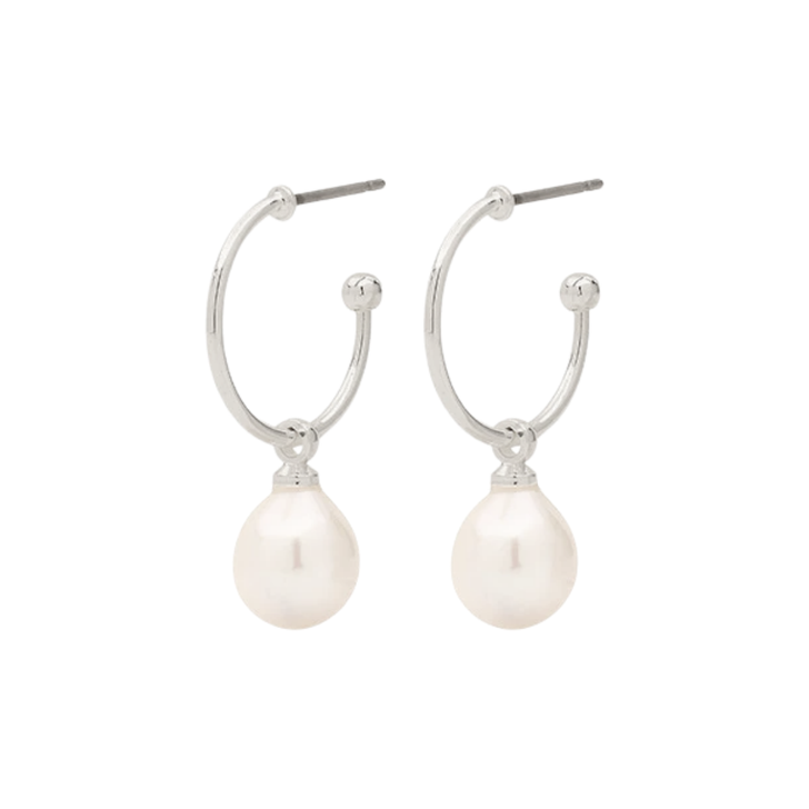 Pilgrim Eila Freshwater Pearl Drop Earrings Silver Plated