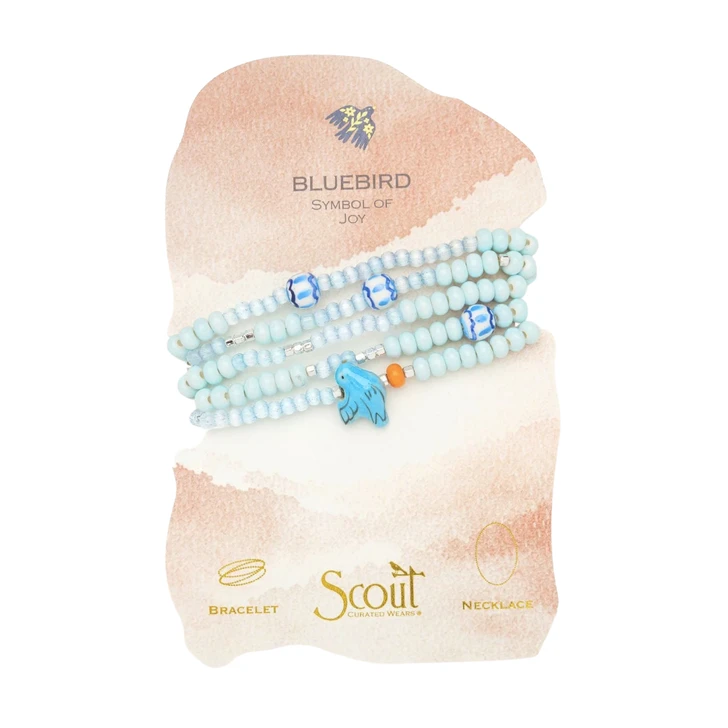 Scout Ceramic Bead Wrap Bracelet Bluebird