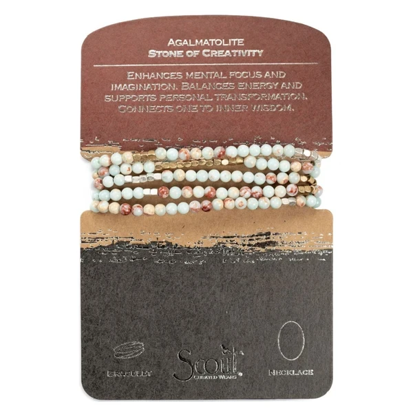 Scout Stone Wrap Bracelet/Necklace Agalmatolite