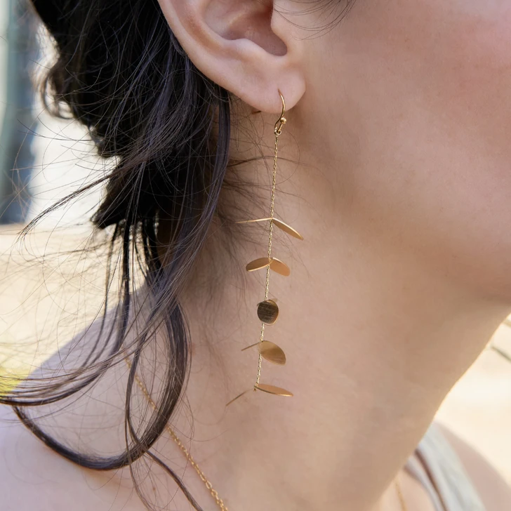 Peter + June Vine Dangle Earrings Gold