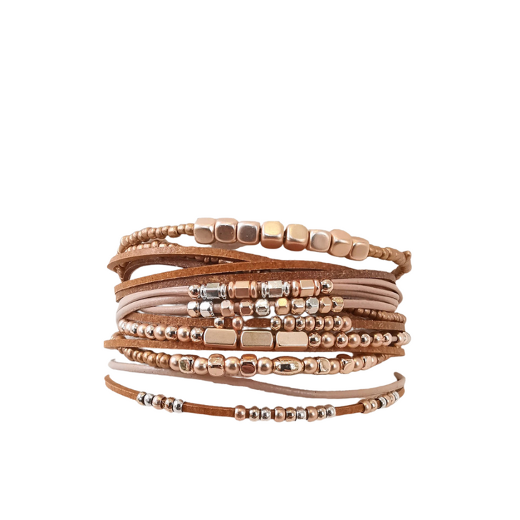 Caracol Multi-Strand Wrap Bracelet Nude