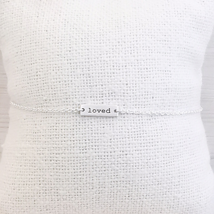 Tashi Brushed Silver Loved Plate Bracelet