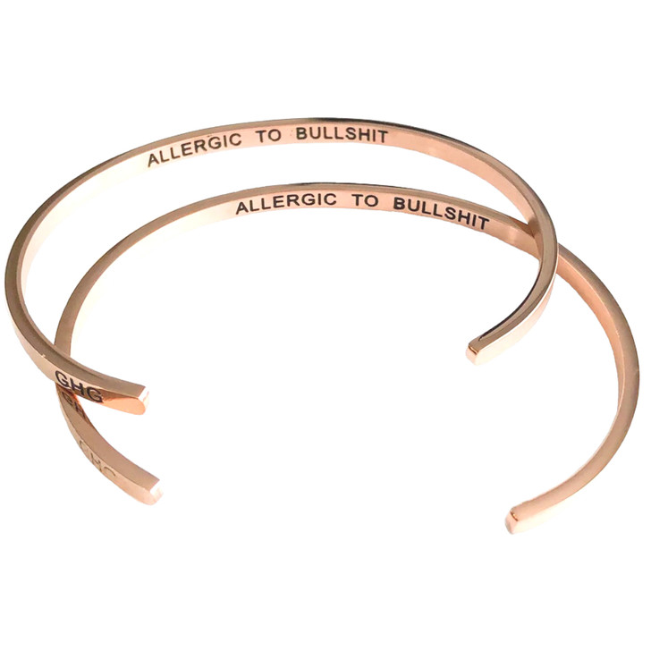 Glass House Goods "Allergic To Bullsh*t" Rose Gold Bracelet