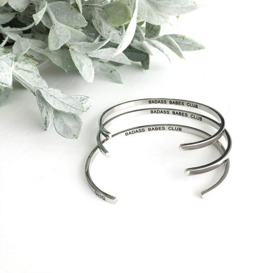 Glass House Goods "Badass Babes Club" Silver Bracelet