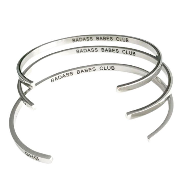 Glass House Goods "Badass Babes Club" Silver Bracelet
