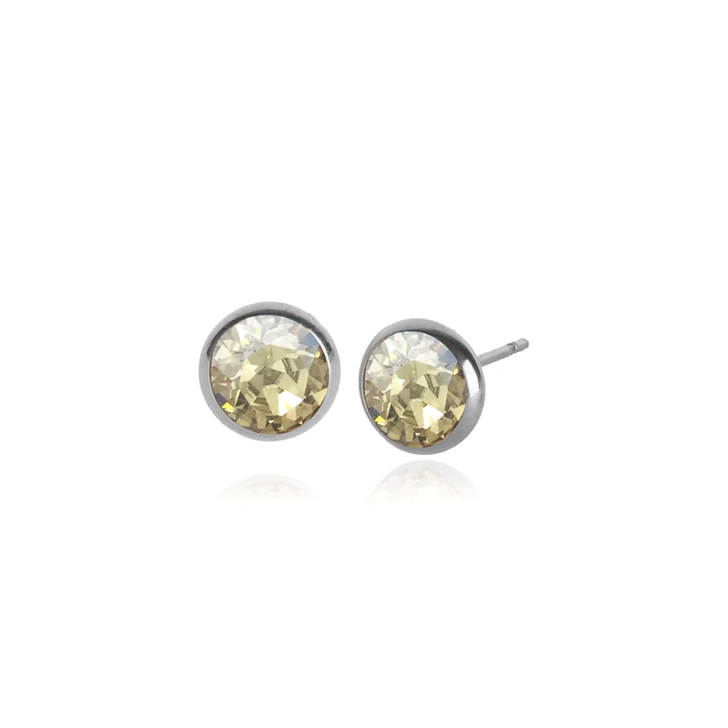 JJ+RR Silver Small Golden Shadow Studs