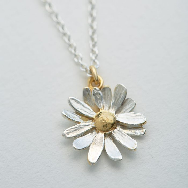 Alex Monroe Daisy Necklace Silver & Gold Plated