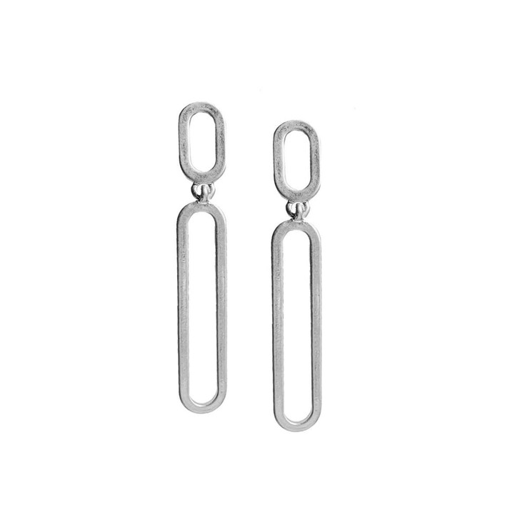 Caracol Silver Worn Finish Metallic Earrings