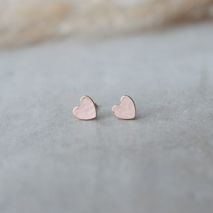 Glee Rose Gold Plated Amado Heart Studs