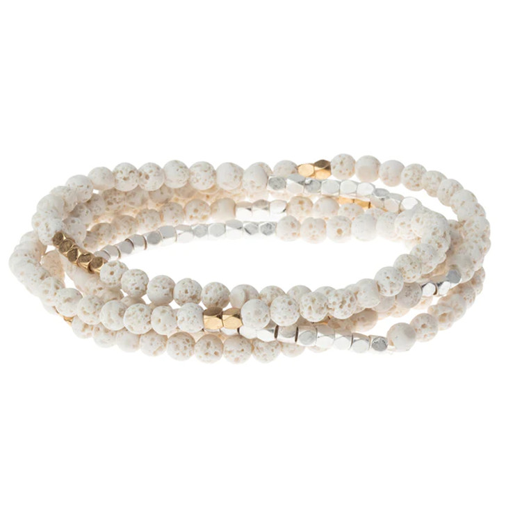 Scout Stone Wrap Bracelet/Necklace White Lava