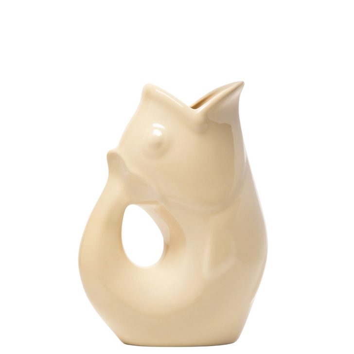 Gurgle Pot Fish Shaped Pitcher Medium Oatmeal