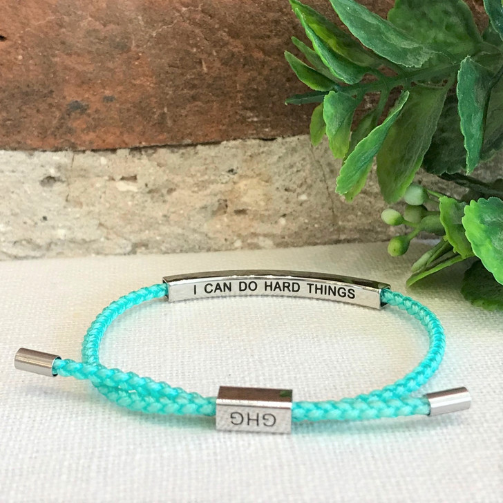 GHG Our Girls Bracelet I Can Do Hard Things Turquoise