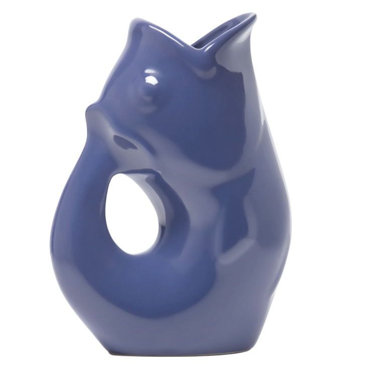 Gurgle Pot Fish Shaped Pitcher Large Indigo