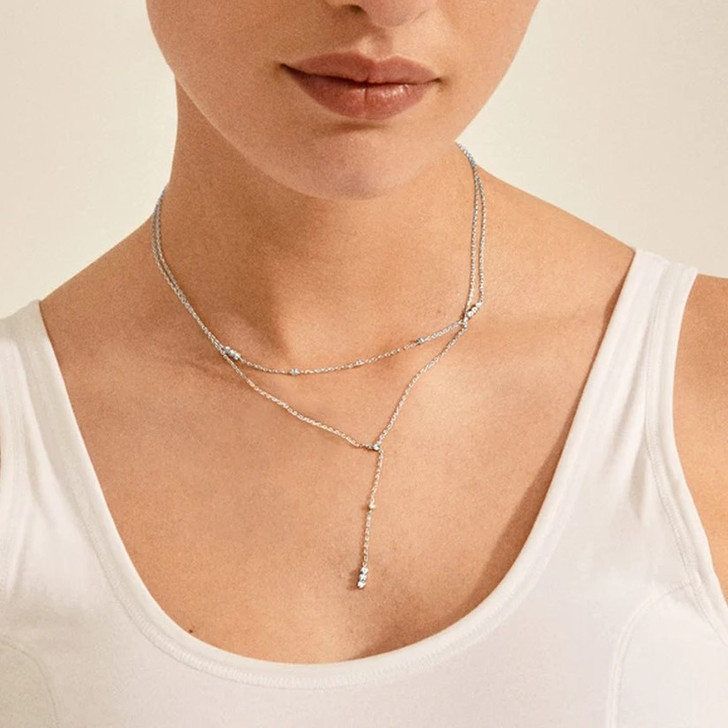 Pilgrim Silver Plated Kamari Crystal Necklace