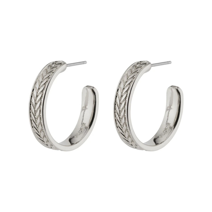 Pilgrim Silver Plated Legacy Chevron Patterned Hoops