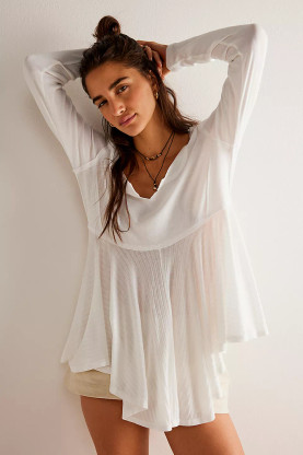 Free People Clover Babydoll Top Ivory - Starlet