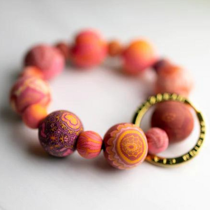 Jilzarah Clay Bead Wrist Keychain Savannah Red - Starlet