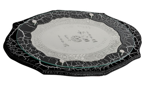 Wood & Silver Plated Oval Challah Board (19607) 