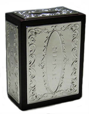 Wood & Silver Plated Charity Box