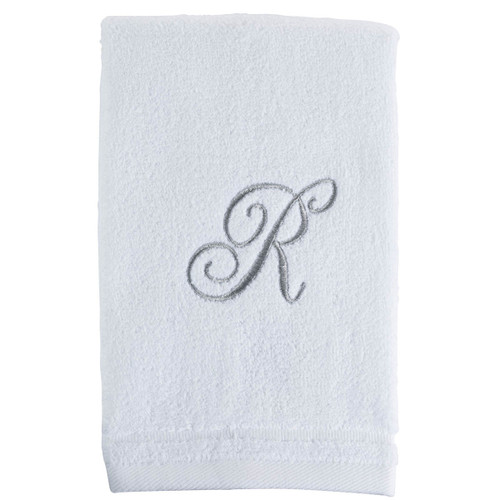 White Initial Fingertip Towel 