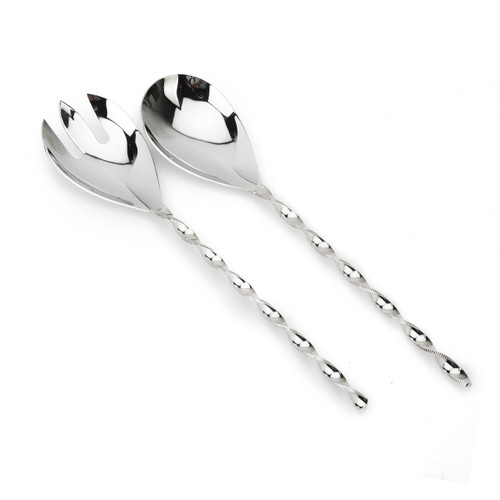 Classic Touch Salad Servers with Twisted Handles