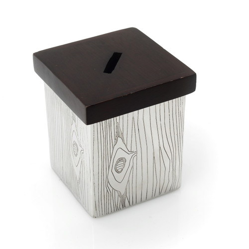 Classic Touch Wooden Edge Charity Box 