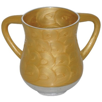Unbreakable Aluminum  Washing Cup- Gold Marble