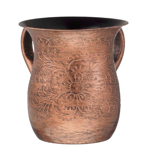 Stainless Steel Washing Cup- Copper Flower