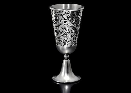 Metalace Royal Jacquard Kiddush Cup (Black)