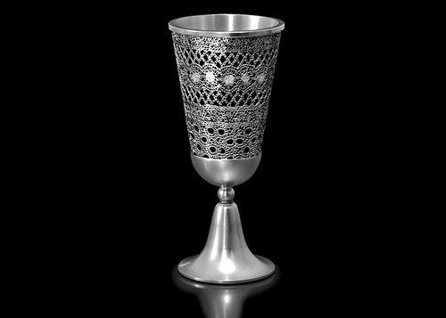 Metalace Ribbon Lace Kiddush Cup (Black)
