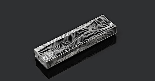 Metalace Lines Mezuzah (Black)