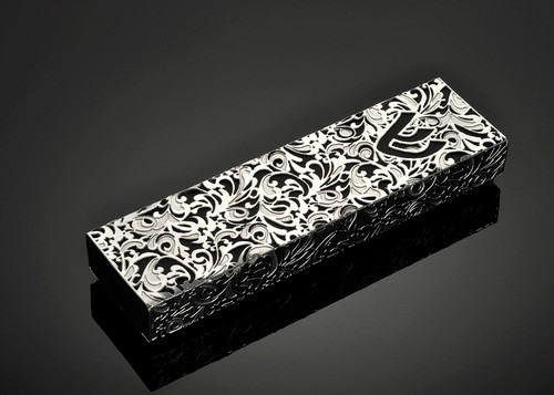 Metalace Royal Jacquard Mezuzah (Black)