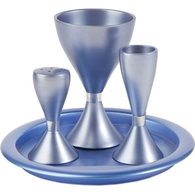 Blue Anodized Aluminum Havdalah Set