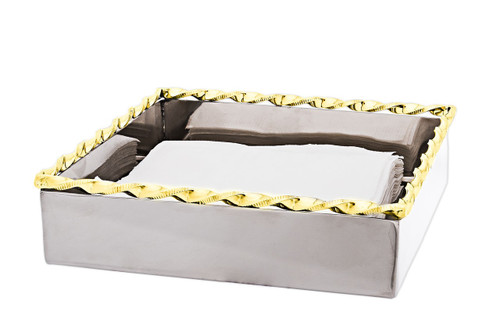 Two Tone Twisted Square Napkin Holder