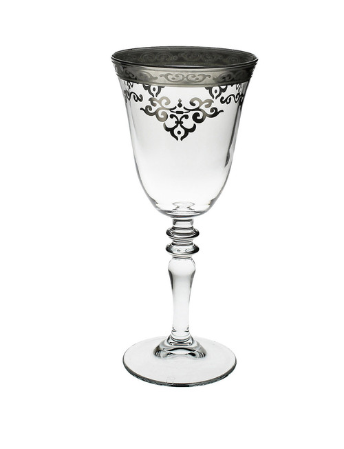 Water Glasses w/ Rich Silver Artwork