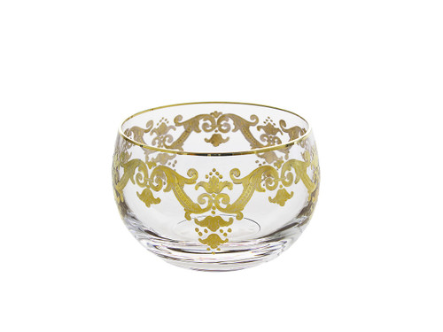 Vivid Plus Glass Bowl w/ 24K Gold Artwork