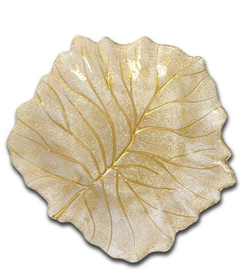 Trophy Gold Beveled Leaf Dish