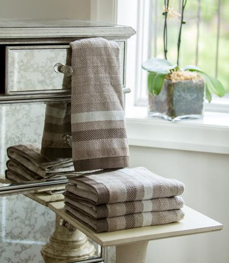 Herringbone Beige Oversized Hand Towel 