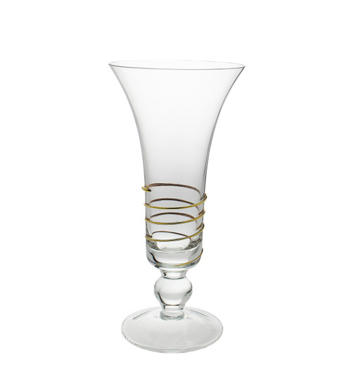 Swirl Gold Glass Vase (CSVG381)