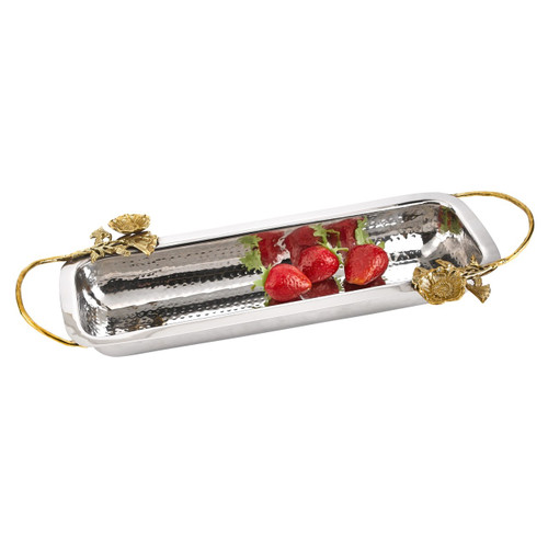 Badash Petals Stainless Steel & Brass Rectangle Tray (L852)